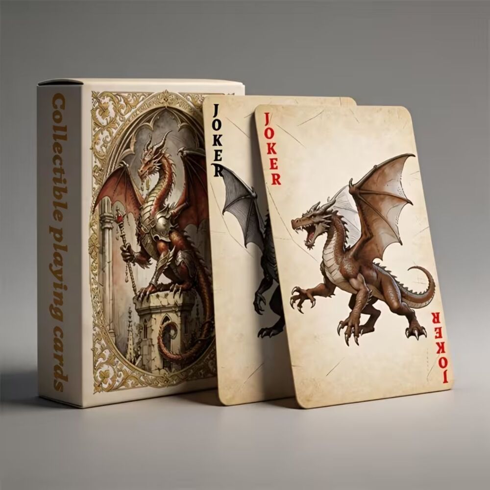 Dragon Playing Cards 54 Card Deck Fantasy Medieval Retro Collectible Gift